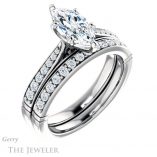 Marquise Cut Forever Brilliant Moissanite Engagement Ring #GTJ1054-marquise-fb-w