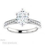 Oval Shaped Forever One Moissanite Engagement Ring #GTJ1054-oval-fo-w
