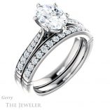 Oval Shaped Forever One Moissanite Engagement Ring #GTJ1054-oval-fo-w