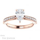 Pear Shaped Forever Brilliant Moissanite Engagement Ring #GTJ1054-pear-fb-r