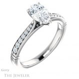 Pear Shaped Forever One Moissanite Engagement Ring #GTJ1054-pear-fb-w 4 Pear Shaped Forever Brilliant Moissanite Engagement Ring #GTJ1054-pear-fb-w