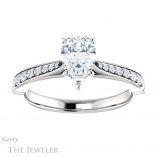 Pear Shaped Forever One Moissanite Engagement Ring #GTJ1054-pear-fb-w 1 Pear Shaped Forever Brilliant Moissanite Engagement Ring #GTJ1054-pear-fb-w