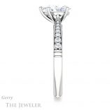 Pear Shaped Forever One Moissanite Engagement Ring #GTJ1054-pear-fb-w 3 Pear Shaped Forever Brilliant Moissanite Engagement Ring #GTJ1054-pear-fb-w