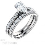 Pear Shaped Forever One Moissanite Engagement Ring #GTJ1054-pear-fb-w 6 Pear Shaped Forever Brilliant Moissanite Engagement Ring #GTJ1054-pear-fb-w