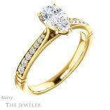 Pear Shaped Forever One Moissanite Engagement Ring #GTJ1054-pear-fb-y 4 Pear Shaped Forever Brilliant Moissanite Engagement Ring #GTJ1054-pear-fb-y