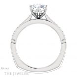 Round Cut Forever One Moissanite Engagement Ring #GTJ1054-round-fo-w