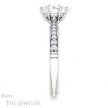 Round Cut Forever One Moissanite Engagement Ring #GTJ1054-round-fo-w