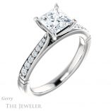 Princess Cut Forever One Moissanite Engagement Ring #GTJ1054-square-fo-w 4 Princess Cut Forever One Moissanite Engagement Ring #GTJ1054-square-fo-w