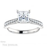 Princess Cut Forever One Moissanite Engagement Ring #GTJ1054-square-fo-w 1 Princess Cut Forever One Moissanite Engagement Ring #GTJ1054-square-fo-w