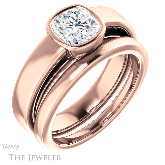 Cushion Cut Forever One Moissanite Engagement Ring #GTJ1056-cushion-fo-r