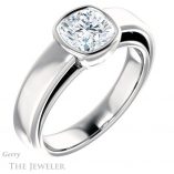 Cushion Cut Forever One Moissanite Engagement Ring #GTJ1056-cushion-fo-w