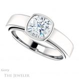 Cushion Cut Forever One Moissanite Engagement Ring #GTJ1056-cushion-fo-w