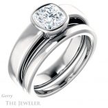 Cushion Cut Forever One Moissanite Engagement Ring #GTJ1056-cushion-fo-w
