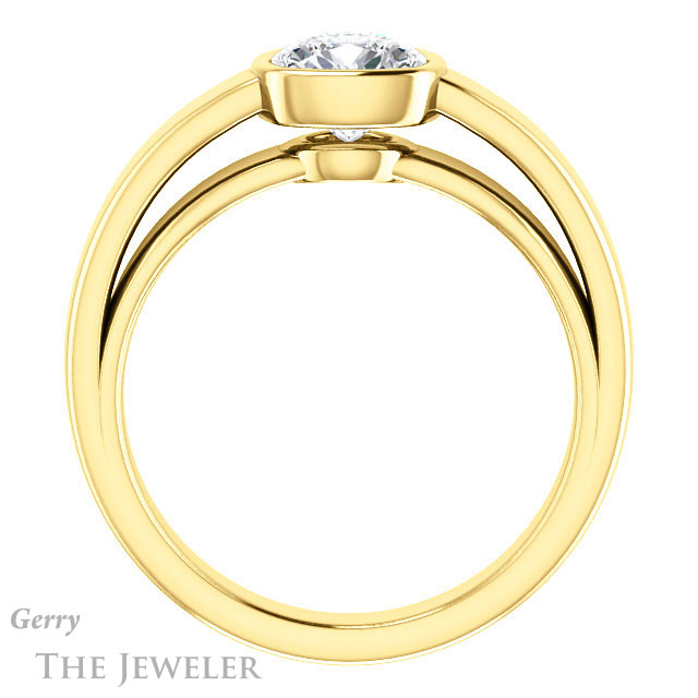 Cushion Cut Forever One Moissanite Engagement Ring #GTJ1056-cushion-fo-y