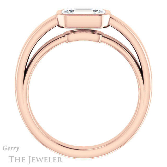 Emerald Cut Forever One Moissanite Engagement Ring #GTJ1056-emerald-fb-r 2 Emerald Cut Forever Brilliant Moissanite Engagement Ring #GTJ1056-emerald-fb-r