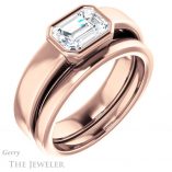 Emerald Cut Forever One Moissanite Engagement Ring #GTJ1056-emerald-fb-r 6 Emerald Cut Forever Brilliant Moissanite Engagement Ring #GTJ1056-emerald-fb-r