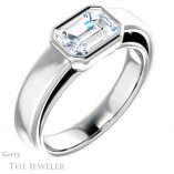 Emerald Cut Forever One Moissanite Engagement Ring #GTJ1056-emerald-fb-w 4 Emerald Cut Forever Brilliant Moissanite Engagement Ring #GTJ1056-emerald-fb-w