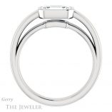 Emerald Cut Forever One Moissanite Engagement Ring #GTJ1056-emerald-fb-w 2 Emerald Cut Forever Brilliant Moissanite Engagement Ring #GTJ1056-emerald-fb-w