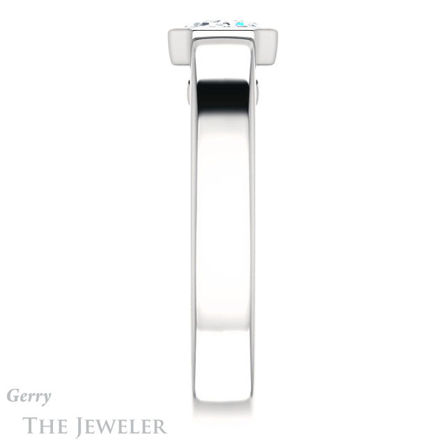 Emerald Cut Forever One Moissanite Engagement Ring #GTJ1056-emerald-fb-w 3 Emerald Cut Forever Brilliant Moissanite Engagement Ring #GTJ1056-emerald-fb-w