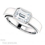 Emerald Cut Forever One Moissanite Engagement Ring #GTJ1056-emerald-fb-w 5 Emerald Cut Forever Brilliant Moissanite Engagement Ring #GTJ1056-emerald-fb-w