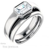 Emerald Cut Forever One Moissanite Engagement Ring #GTJ1056-emerald-fb-w 6 Emerald Cut Forever Brilliant Moissanite Engagement Ring #GTJ1056-emerald-fb-w