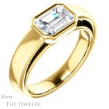 Emerald Cut Forever Brilliant Moissanite Engagement Ring #GTJ1056-emerald-fb-y