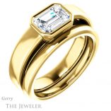 Emerald Cut Forever Brilliant Moissanite Engagement Ring #GTJ1056-emerald-fb-y