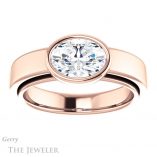 Oval Shaped Forever One Moissanite Engagement Ring #GTJ1056-oval-fo-r