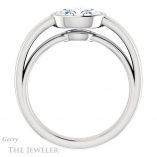 Oval Shaped Forever One Moissanite Engagement Ring #GTJ1056-oval-fo-w 2 Oval Shaped Forever One Moissanite Engagement Ring #GTJ1056-oval-fo-w