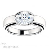Oval Shaped Forever One Moissanite Engagement Ring #GTJ1056-oval-fo-w 1 Oval Shaped Forever One Moissanite Engagement Ring #GTJ1056-oval-fo-w