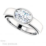 Oval Shaped Forever One Moissanite Engagement Ring #GTJ1056-oval-fo-w 5 Oval Shaped Forever One Moissanite Engagement Ring #GTJ1056-oval-fo-w