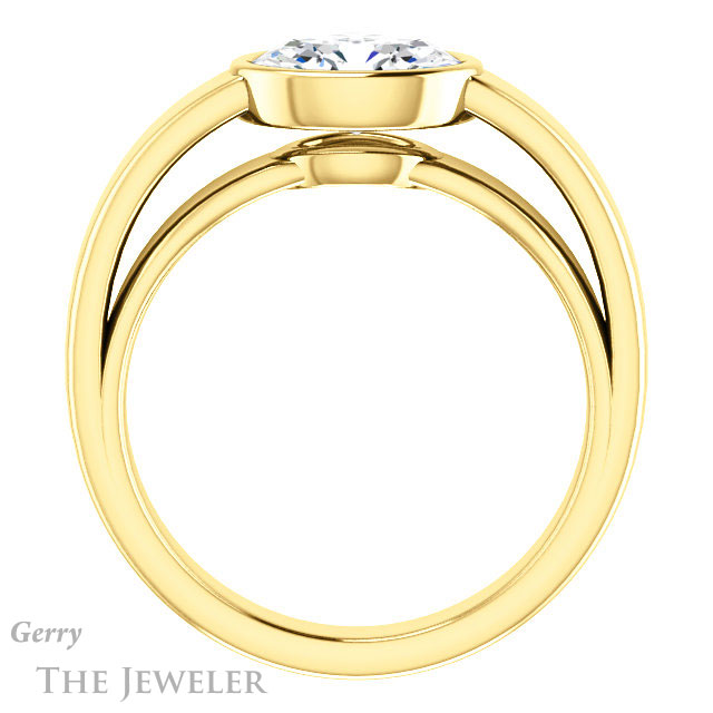 Oval Shaped Forever One Moissanite Engagement Ring #GTJ1056-oval-fo-y