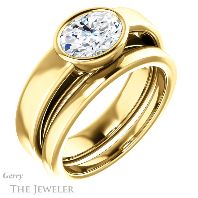 Oval Shaped Forever One Moissanite Engagement Ring #GTJ1056-oval-fo-y 6 Oval Shaped Forever One Moissanite Engagement Ring #GTJ1056-oval-fo-y