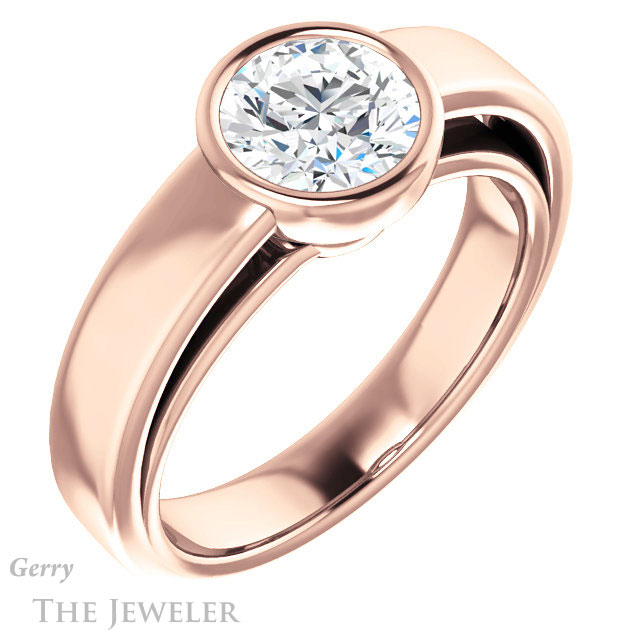 Round Cut Forever One Moissanite Engagement Ring #GTJ1056-round-fo-r 4 Round Cut Forever One Moissanite Engagement Ring #GTJ1056-round-fo-r