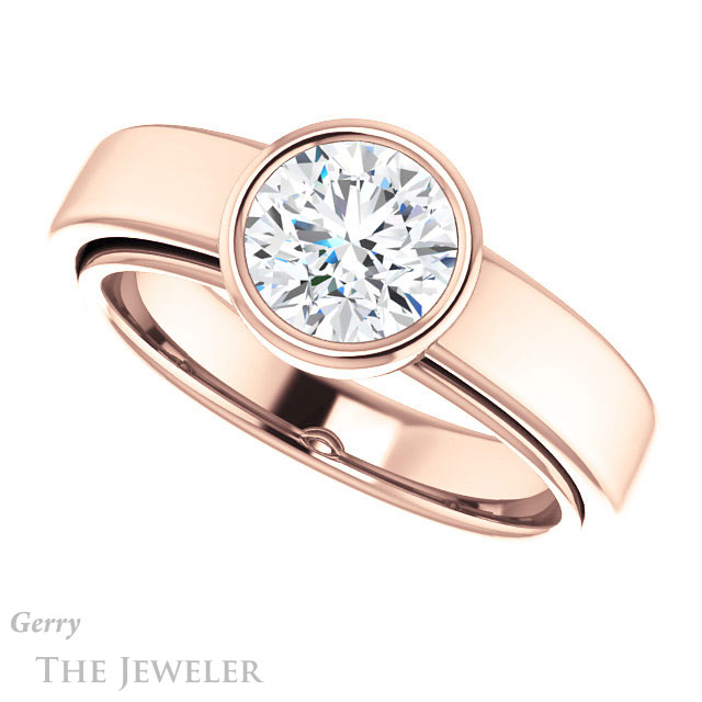 Round Cut Forever One Moissanite Engagement Ring #GTJ1056-round-fo-r 5 Round Cut Forever One Moissanite Engagement Ring #GTJ1056-round-fo-r
