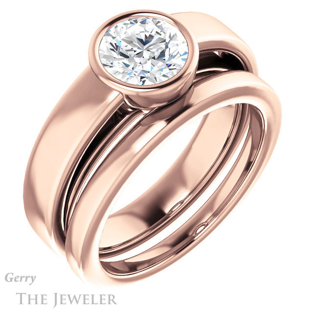 Round Cut Forever One Moissanite Engagement Ring #GTJ1056-round-fo-r 6 Round Cut Forever One Moissanite Engagement Ring #GTJ1056-round-fo-r