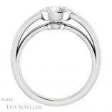 Round Cut Forever One Moissanite Engagement Ring #GTJ1056-round-fo-w