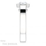 Round Cut Forever One Moissanite Engagement Ring #GTJ1056-round-fo-w