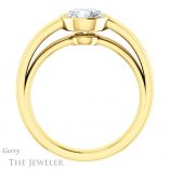 Round Cut Forever One Moissanite Engagement Ring #GTJ1056-round-fo-y