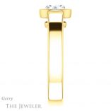Round Cut Forever One Moissanite Engagement Ring #GTJ1056-round-fo-y