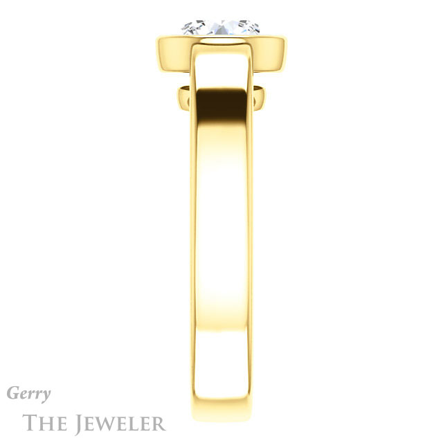 Round Cut Forever One Moissanite Engagement Ring #GTJ1056-round-fo-y