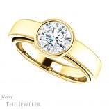 Round Cut Forever One Moissanite Engagement Ring #GTJ1056-round-fo-y