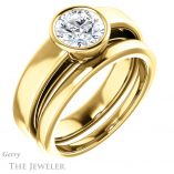 Round Cut Forever One Moissanite Engagement Ring #GTJ1056-round-fo-y
