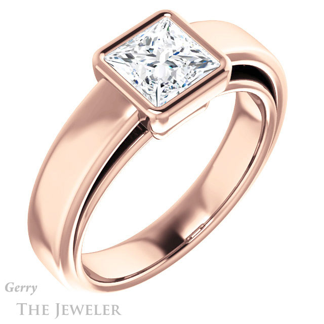 Princess Cut Forever One Moissanite Engagement Ring #GTJ1056-square-fo-r 4 Princess Cut Forever One Moissanite Engagement Ring #GTJ1056-square-fo-r