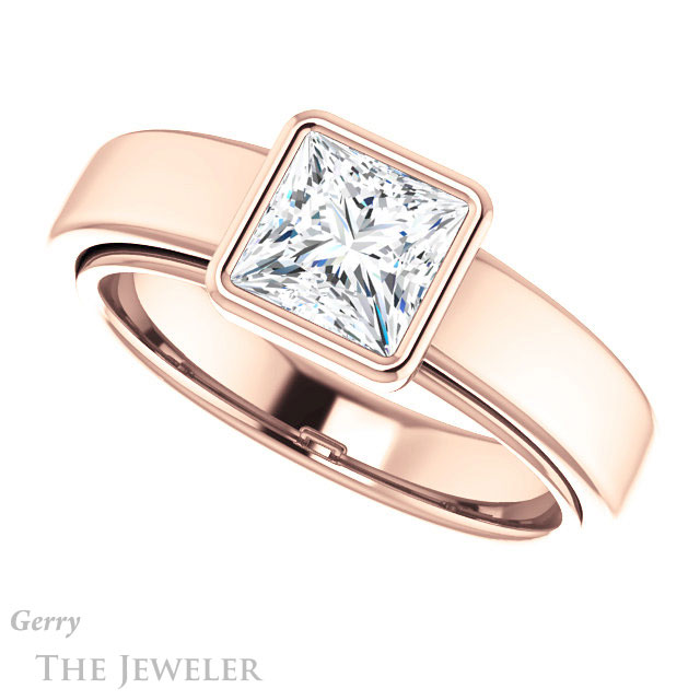 Princess Cut Forever One Moissanite Engagement Ring #GTJ1056-square-fo-r 5 Princess Cut Forever One Moissanite Engagement Ring #GTJ1056-square-fo-r