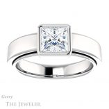 Princess Cut Forever One Moissanite Engagement Ring #GTJ1056-square-fo-w 1 Princess Cut Forever One Moissanite Engagement Ring #GTJ1056-square-fo-w
