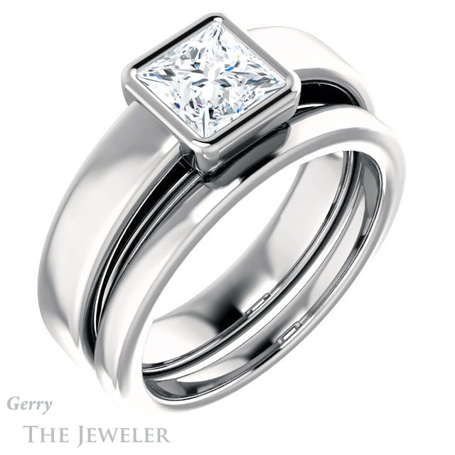 Princess Cut Forever One Moissanite Engagement Ring #GTJ1056-square-fo-w 6 Princess Cut Forever One Moissanite Engagement Ring #GTJ1056-square-fo-w
