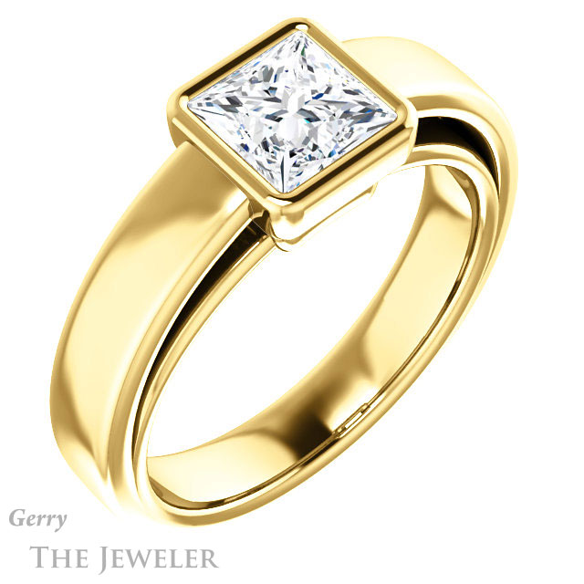 Princess Cut Forever One Moissanite Engagement Ring #GTJ1056-square-fo-y 4 Princess Cut Forever One Moissanite Engagement Ring #GTJ1056-square-fo-y