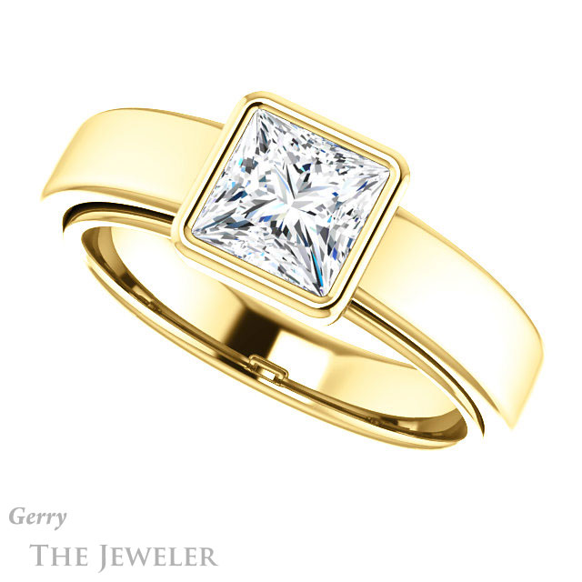 Princess Cut Forever One Moissanite Engagement Ring #GTJ1056-square-fo-y 5 Princess Cut Forever One Moissanite Engagement Ring #GTJ1056-square-fo-y
