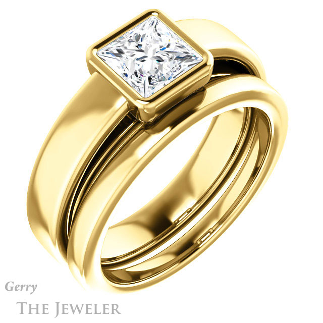 Princess Cut Forever One Moissanite Engagement Ring #GTJ1056-square-fo-y 6 Princess Cut Forever One Moissanite Engagement Ring #GTJ1056-square-fo-y